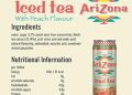 arizona hard peach iced tea nutrition facts