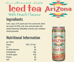 arizona hard peach iced tea nutrition facts