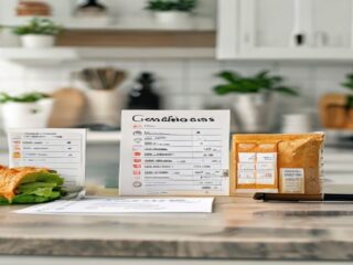 Generic Nutrition Facts label with Calories line and checklist for label comparison