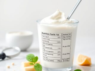 Yogurt, Greek, plain, lowfat with a generic Nutrition Facts style card for nutrition data review