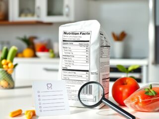 Two generic Nutrition Facts labels side by side with a checklist for comparison
