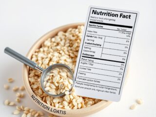 Oats (Includes foods for USDA's Food Distribution Program) with a generic Nutrition Facts style card for nutrition data review