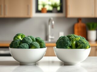 Raw vs Cooked Broccoli shown in raw and cooked forms for a preparation impact nutrition comparison