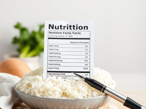 Rice, brown, long-grain, cooked (Includes foods for USDA's Food Distribution Program) with a generic Nutrition Facts style card for nutrition data review