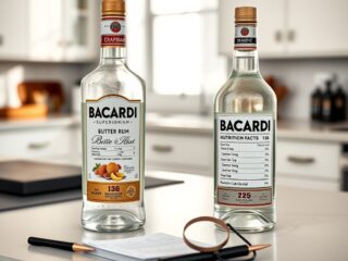 Generic branded-food nutrition label setup for Bacardi Bacardi Superior White Rum