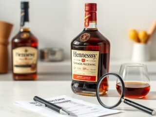 Generic branded-food nutrition label setup for Moët Hennessy Hennessy VS Cognac