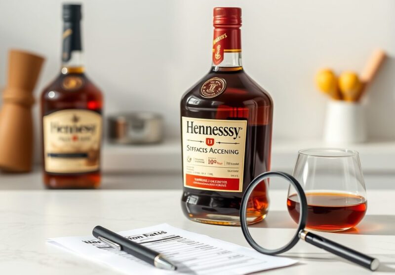 Generic branded-food nutrition label setup for Moët Hennessy Hennessy VS Cognac